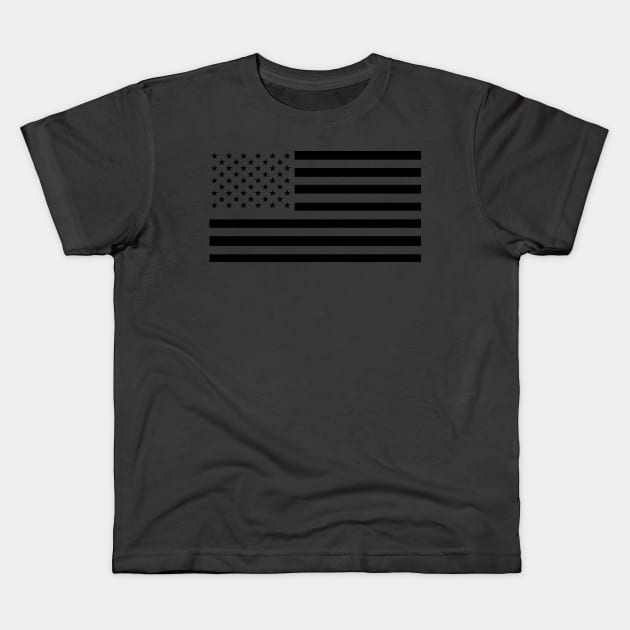 American Flag - USA Black Kids T-Shirt by Historia
